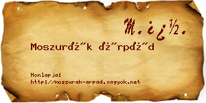 Moszurák Árpád névjegykártya